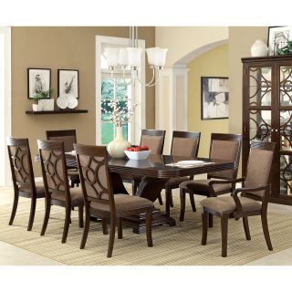 Furniture of America Woodburly 7 Piece Dining Set with Leaf