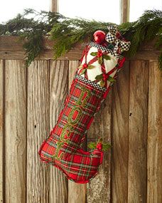 MacKenzie Childs Tartan Yuletide Noel Christmas Stocking