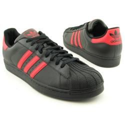 Adidas Mens Black/ Red Superstar 2 Sneakers (Size 18)  