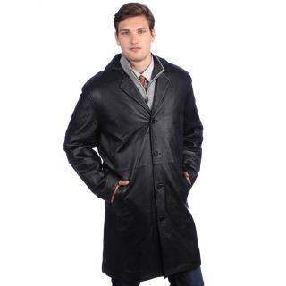 Ramonti Mens Black Leather Long Walking Coat  ™ Shopping