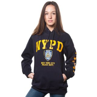 Adult NYPD Navy Pullover Hoodie with Chest Patch And Sleeve Print