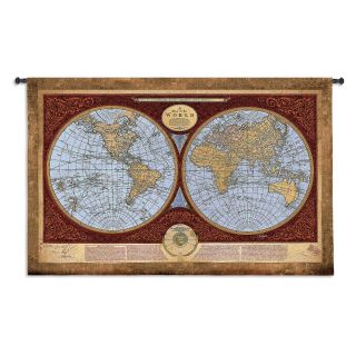 Map of the World Wall Tapestry   42W x 53H in.   Wall Art