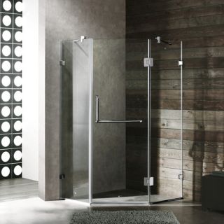 Vigo Neo Angle Door Frameless Clear Shower Enclosure with Handle Bar