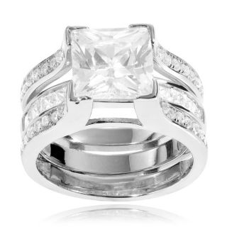 Journee Collection Sterling Silver Cubic Zirconia Bridal style Ring