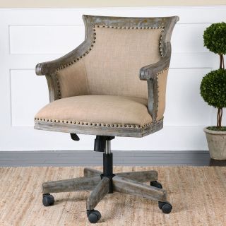 Uttermost Kimalina Linen Office Chair   Desk Chairs