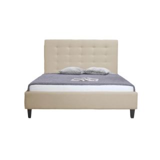 Carlotta White Modern Bed with Upholstered Headboard