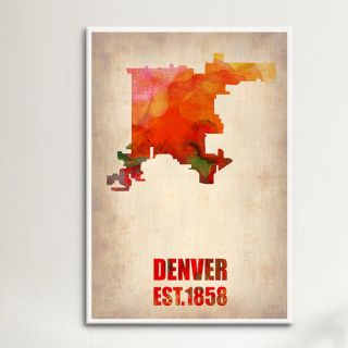 iCanvas Denver Watercolor Map by Naxart Graphic Art on Canvas