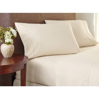 Crowning Touch Cotton Natural 400 Thread Count Striped Sheet Set