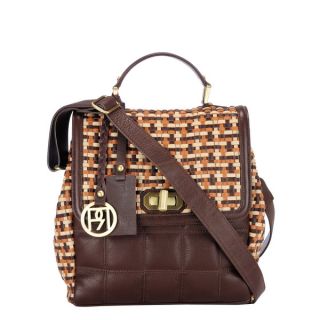 Phive Rivers Leather Brown Multi Handbag   Shopping   Top