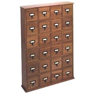 Library Style 24 Drawer Multimedia Cabinet
