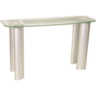Somette Tina Half boat 52 inch Frosted Center Glass Sofa Table