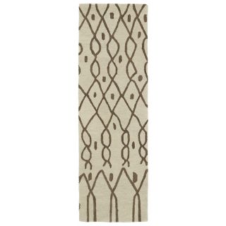 Hand tufted Utopia Fringe Brown Wool Rug (26 x 8)