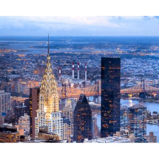 NY Nights   Manhattan Skyscrapers Photographic Print on Canvas by TAF