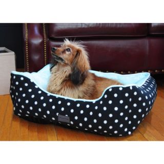drowzzzy Polka Dots Print Plush Bolster Pet Bed   Shopping