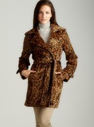 Betsey Johnson Leopard Faux Fur Trench  ™ Shopping   Top