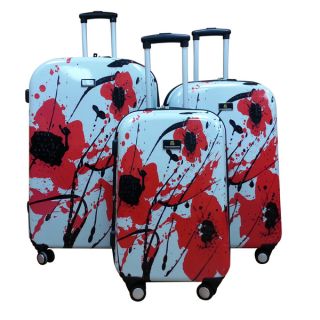 Olympia Blossom 3 piece Expandable Fashion Hardside Spinner Luggage