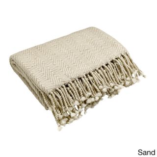 Natural Silk Herringbone Throw Blanket
