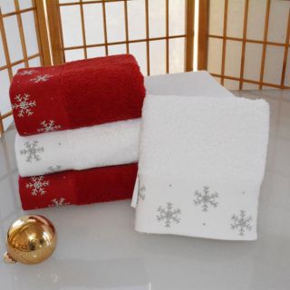 Enchante Snowflakes Embellished Turkish Cotton 2 piece Towel Set