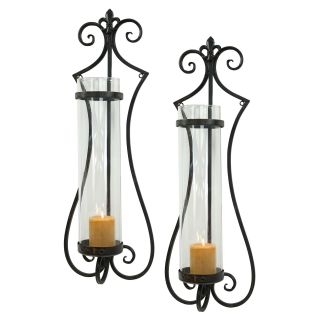Aspire Home Accents Rhodes Candle Wall Sconce   Set of 2   Candle Holders & Candles