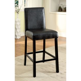 Furniture of America Ellenburg Contemporary Counter Height Crocodile Leatherette Dining Chair   Bar Stools