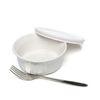 Corningware French White 16 oz. Round Dish with Plastic Cover