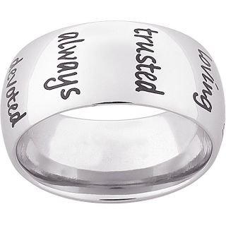 Stainless Steel Engraved Words of Love Band