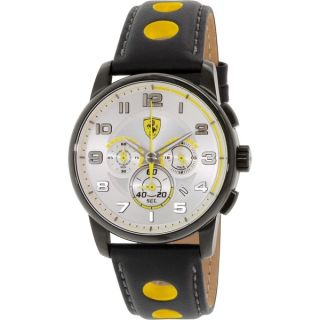Ferrari Mens Scuderia 0830056 Black Leather Swiss Quartz Watch