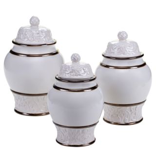 Certified International   Solstice Cream 3 Piece Canister Set