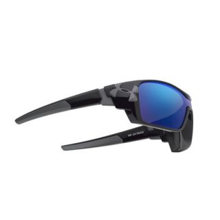 Under Armour Trick Shiny Black Blue Multiflection Sunglasses