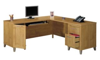 Bush Somerset 71 Inch L Desk in Maple