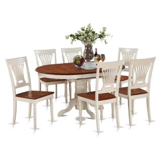 piece Oval Table with Leaf and 6 Dining Chairs