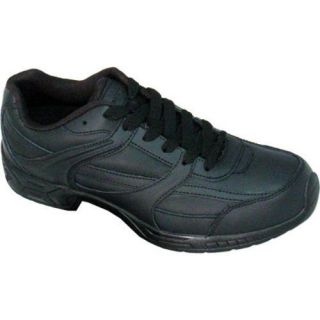Mens Genuine Grip Footwear Slip Resistant Jogger Black Leather