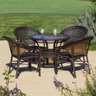 Christopher Knight Home Outdoor 5 piece Wicker Dining Bistro Table Set