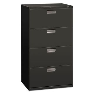 HON 600 Series 30 Inch Wide 4 Drawer Lateral File Charcoal Cabinet