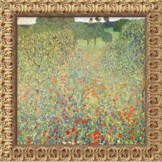 Amanti Art Field of Poppies by Gustav Klimt Framed Painting Print