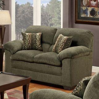 Simmons Radar Forest Chenille Loveseat with Accent Pillows