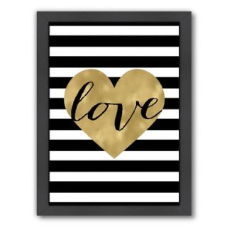 Love Heart Stripe Framed Graphic Art by Americanflat
