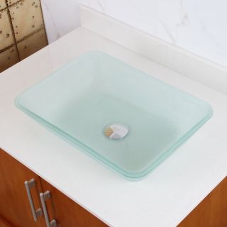 ELITE Oval shape Frosted Tempered Bathroom Glass Vessel Sink and
