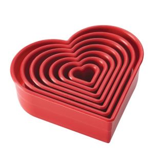 Cake Boss Red Decorating Tools 7 Piece Nylon Heart Fondant and Cookie
