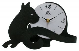 Infinity Instruments Cat Tail Tabletop Clock   Mantel Clocks