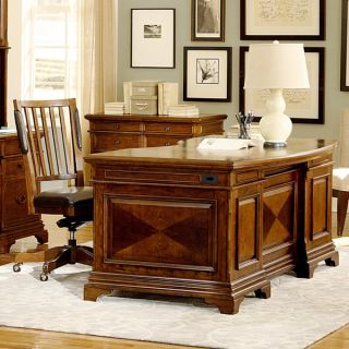 Ethan 66 inch Curved Executive Desk, Credenza and Hutch with Office