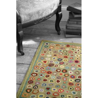 Dash and Albert Rugs Hooked Cats Paw Sage Micro Geometric Area Rug