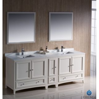 Fresca Oxford 84 Double Traditional Bathroom Vanity Set with Mirror