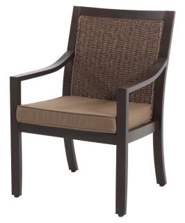 SunVilla Biscay Wicker Patio Dining Chair with Cushions   Outdoor Dining Chairs