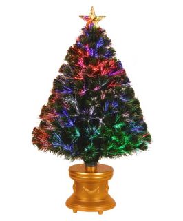 Fiber Optic Evergreen Firework Pre lit Christmas Tree