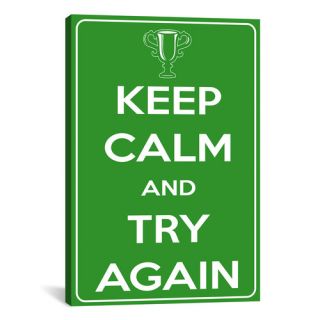 Keep Calm and Try Again Textual Art on Canvas by iCanvas