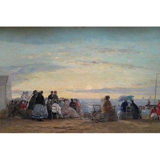 Sunset on The Beach by Eugene Boudin Painting Print by Buyenlarge