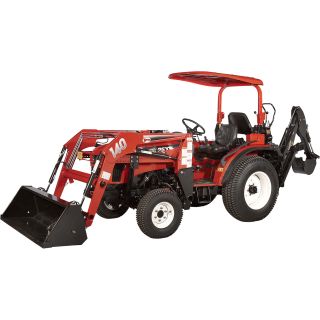 NorTrac 25XT 25 HP 4WD Tractor with Front End Loader & Backhoe — with Turf Tires