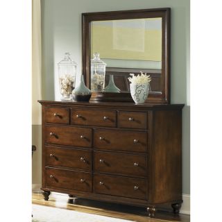 Liberty Hamilton Cinnamon 9 Drawer Dresser and Mirror Set  