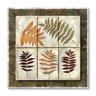 Tina Chaden Leaf Study Tile 2 Abstract Metal Wall Sculpture